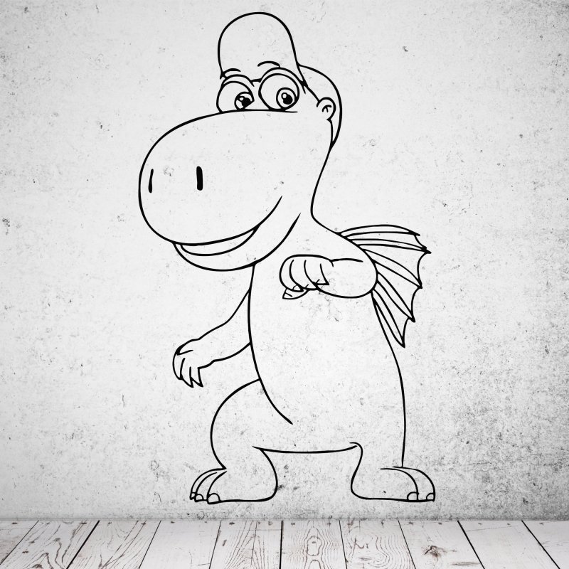 Preview: 46203 Drache Kokosnuss Portrait Wandsticker